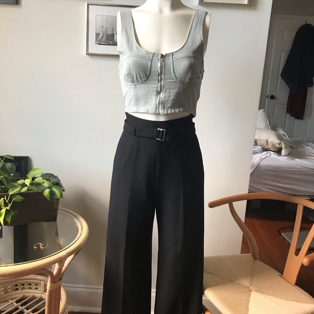 High waisted wide leg trousers